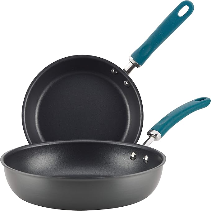 Rachael Ray Create Delicious Deep Hard Anodized Nonstick Frying Pan / Fry Pan / Hard Anodized Skillet - 10.25 Inch, Gray