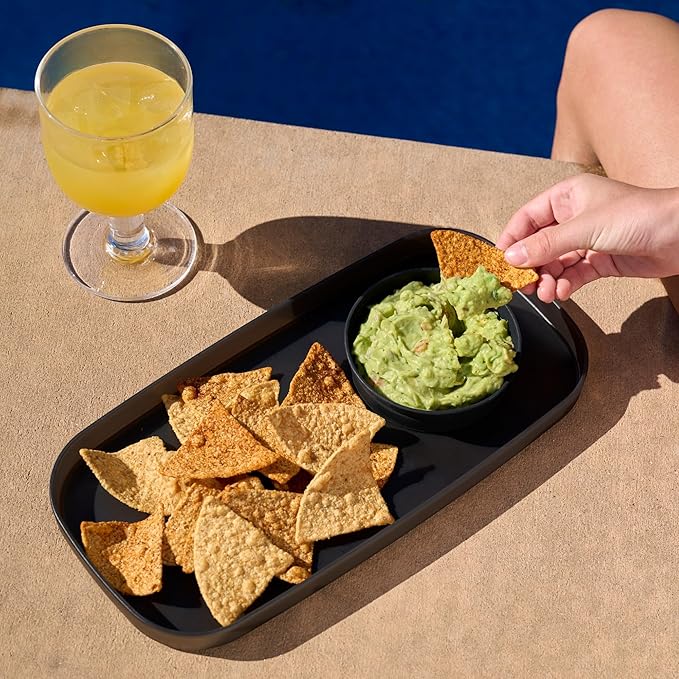 madesmart dipware Small Serving Plate, Collapsible & Removable Dip Bowl for Salsa, Queso, Sald, Olives, Premium Dishwasher & Microwave Safe, Multipurpose Plate & Bowl, Lime