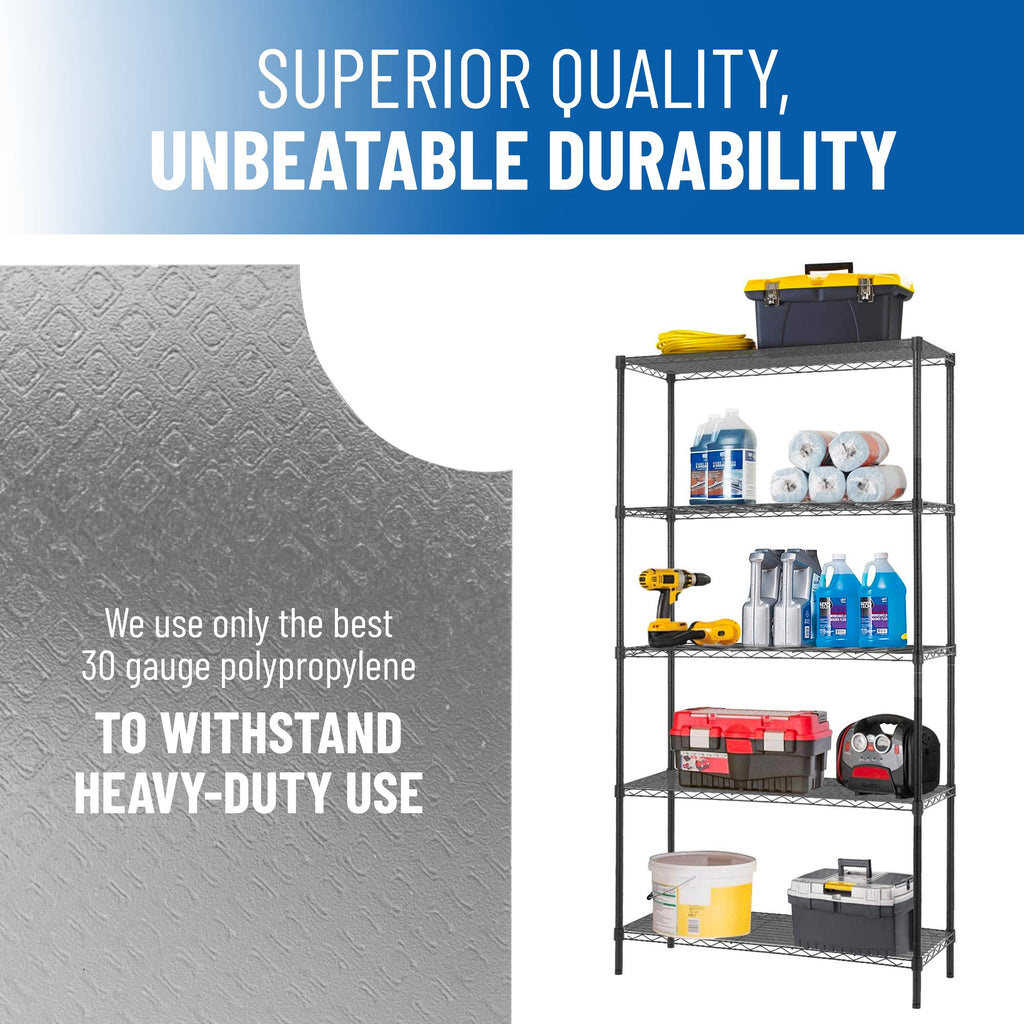 Set of 4 Shelf Liners for Wire Shelf Liner- Long Lasting Premium Quality- Graphite 18 x 48