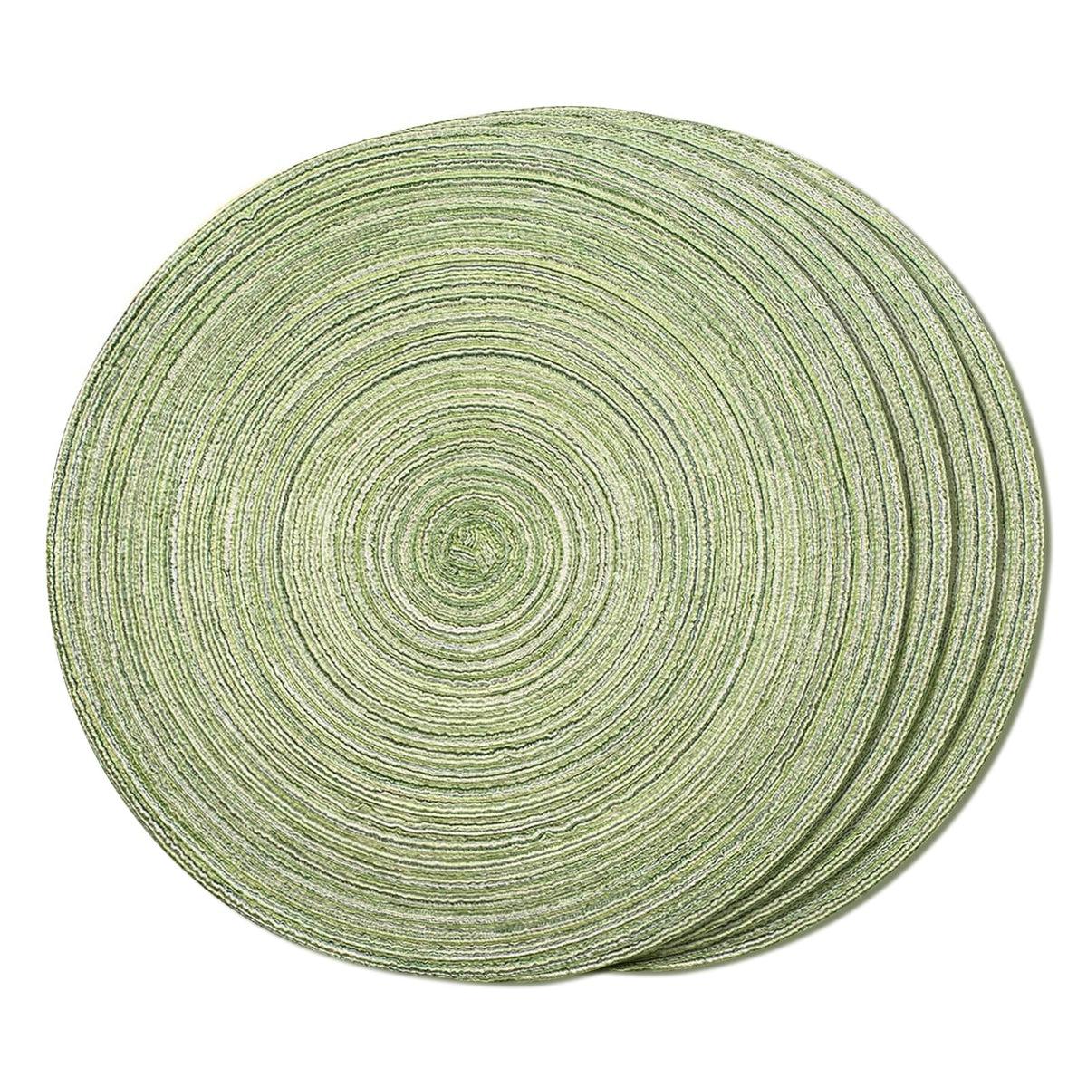 FunWheat Round Braided Placemats Set of 4 Place mats for Dining Tables Woven Heat Resistant Table Mats 15 inch (Wine,4pcs)