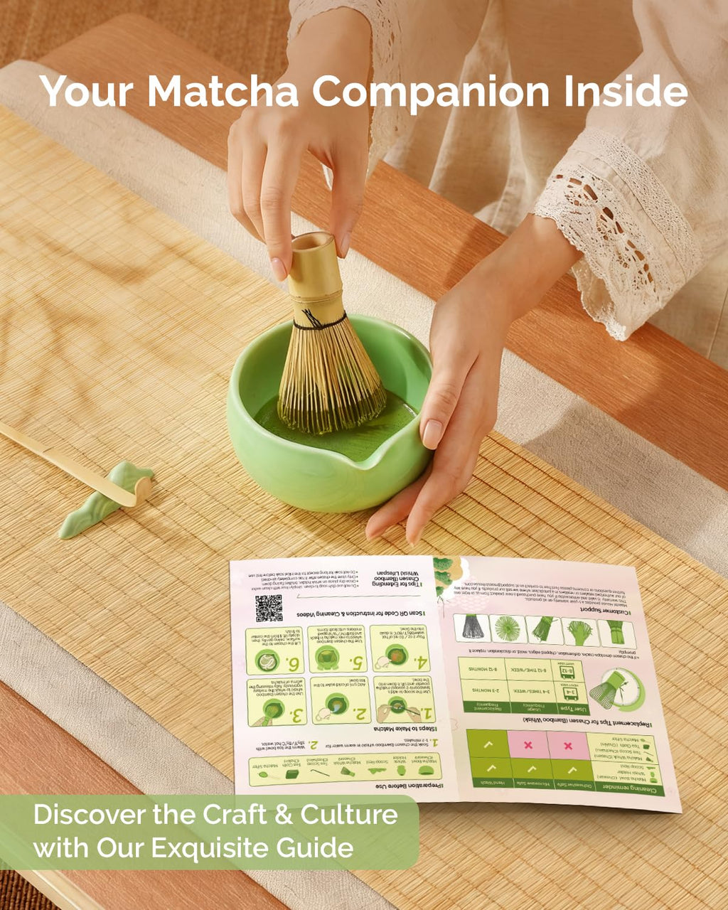 Maestri House Matcha Whisk Set, 7-Piece Kit with Spouted Ceramic Bowl