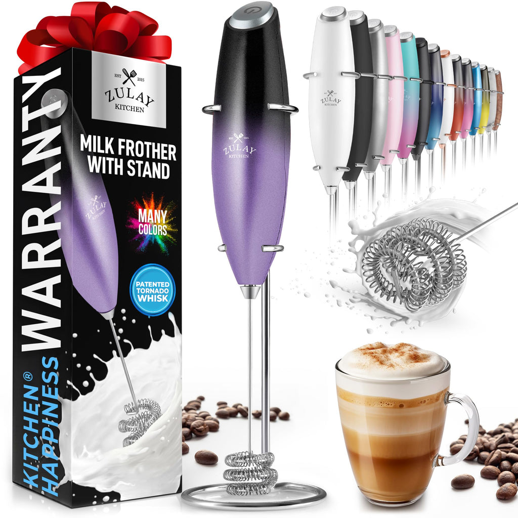 Zulay Powerful Milk Frother for Coffee with Upgraded Titanium Motor - Handheld Electric Whisk, Milk Foamer, Mini Mixer & Coffee Blender for Frappe, Latte, Matcha, No Stand - Pristine Teal