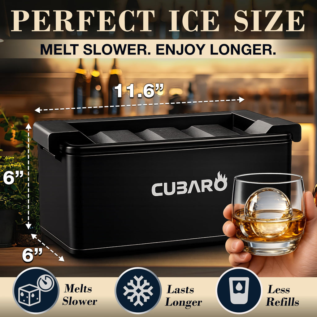 Clear Ice Ball Maker - Round Ice Cube Mold, 8 Spheres, 2-Inch by CUBARO
