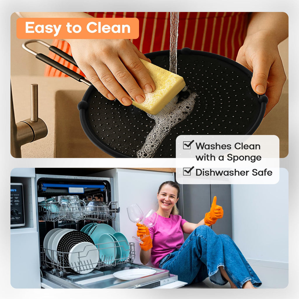 Splatter Screen for Frying Pan -11-Inch Silicone Grease Splatter Guard for 9"-11" Pans- |USA Brand|
