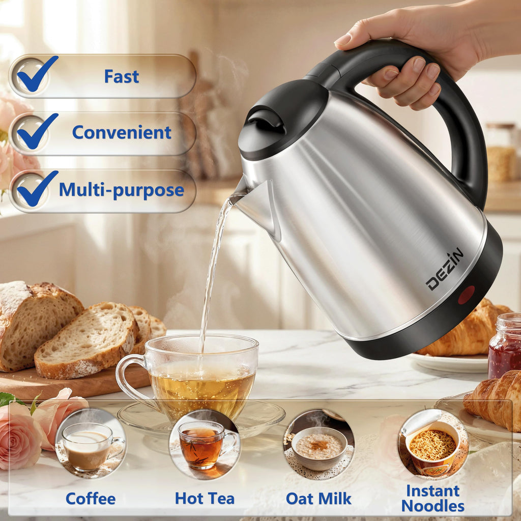 DEZIN 2L Electric Kettle, Fast Boil Electric Tea Kettle, 1000W Water Boiler