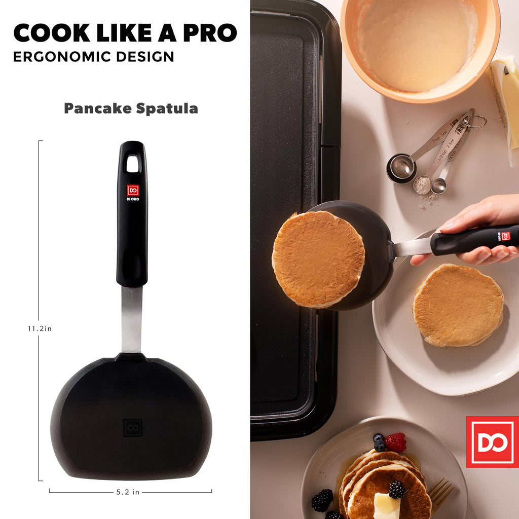 DI ORO Silicone Pancake Turner - Flexible & Thin, 600F Heat Resistant