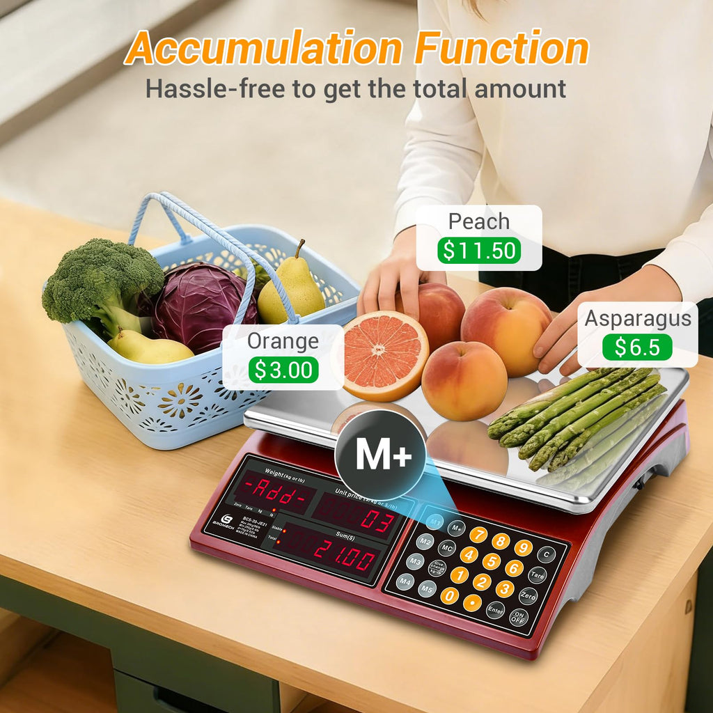 BROMECH 66lb Digital Commercial Kitchen Scale with Price Computing