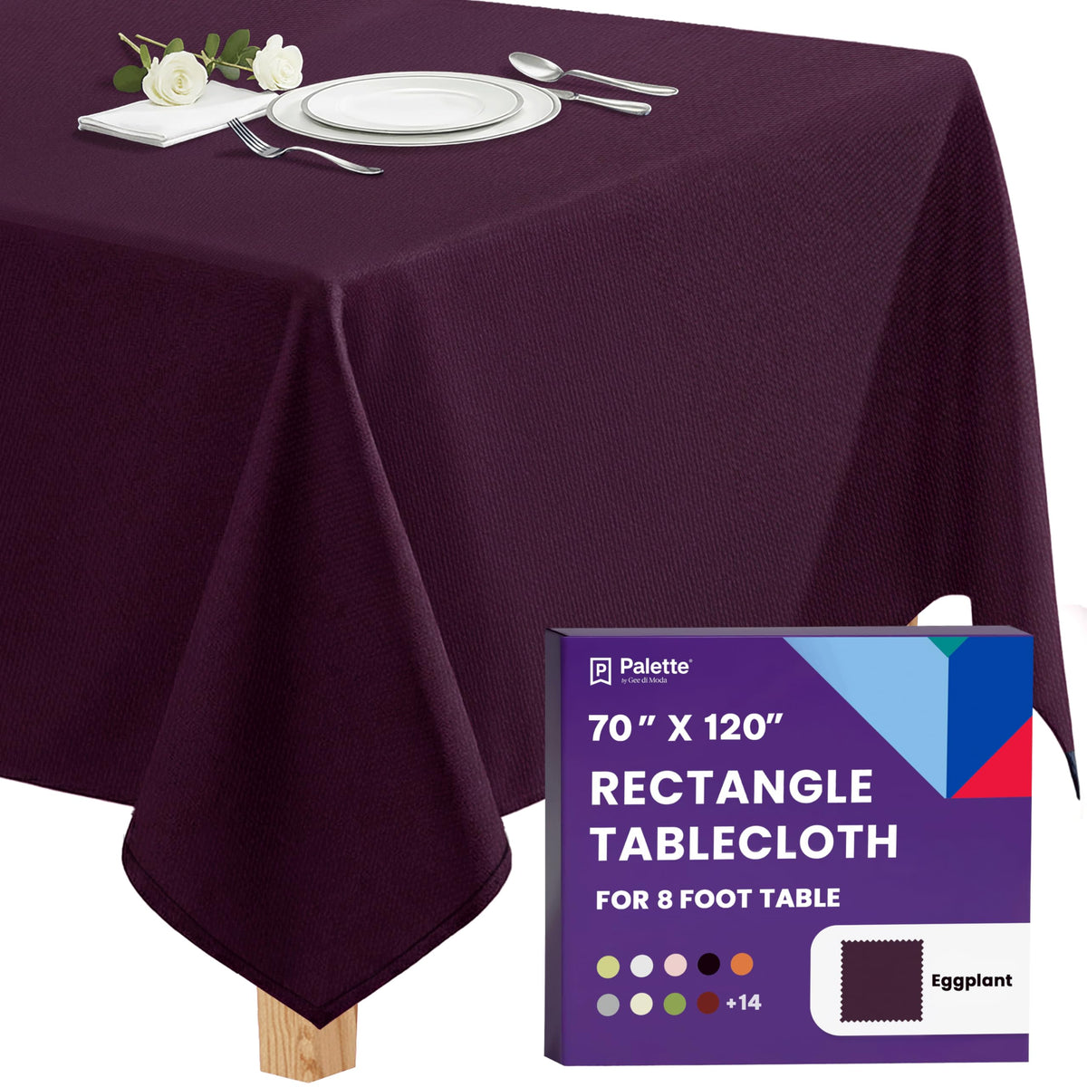 Gee Di Moda Rectangle Tablecloth - 70 x 120 Inch Royal Blue Table Cloth for 6 or 8 Foot Rectangle Tables - Heavy Duty Washable Fabric - for Holiday Party, Dinner, Weddings, Baby Shower & Events