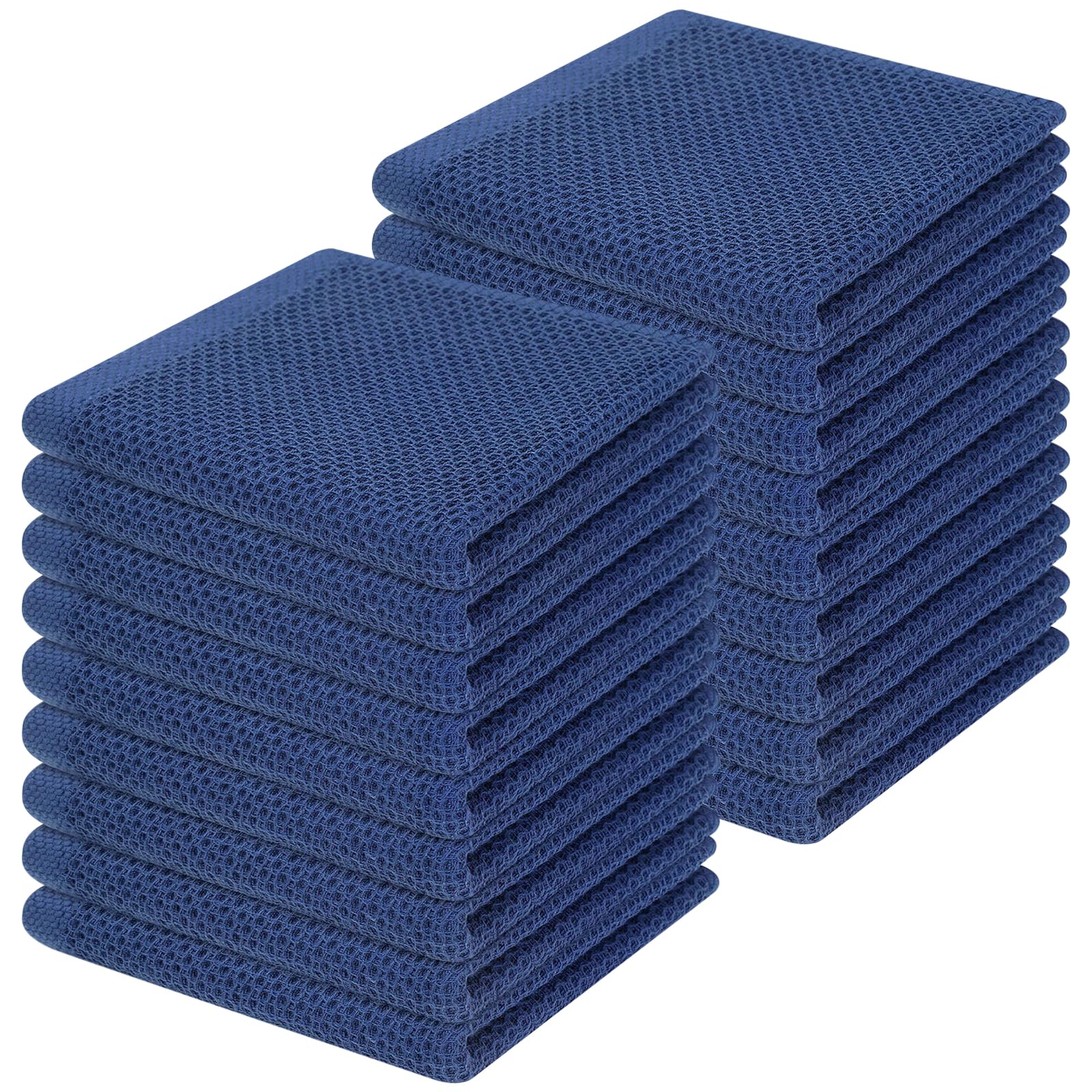 Homaxy 100% Cotton Waffle Weave Kitchen Dish Cloths, Ultra Soft Absorbent Quick Drying Dish Towels, 12 x 12 Inches — 12 X 12 - 18 Pack
