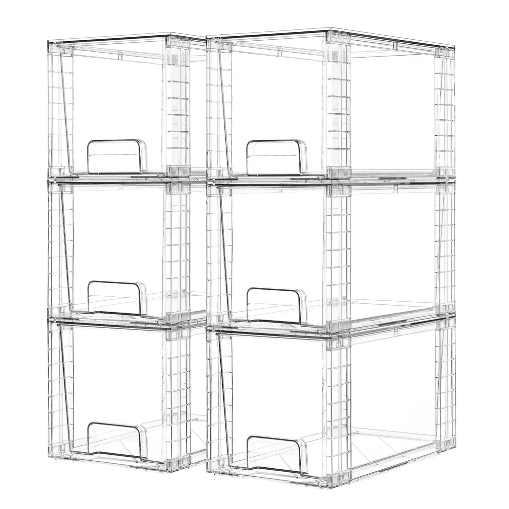 Vtopmart 2 Pack Large Stackable Storage Drawers, Clear