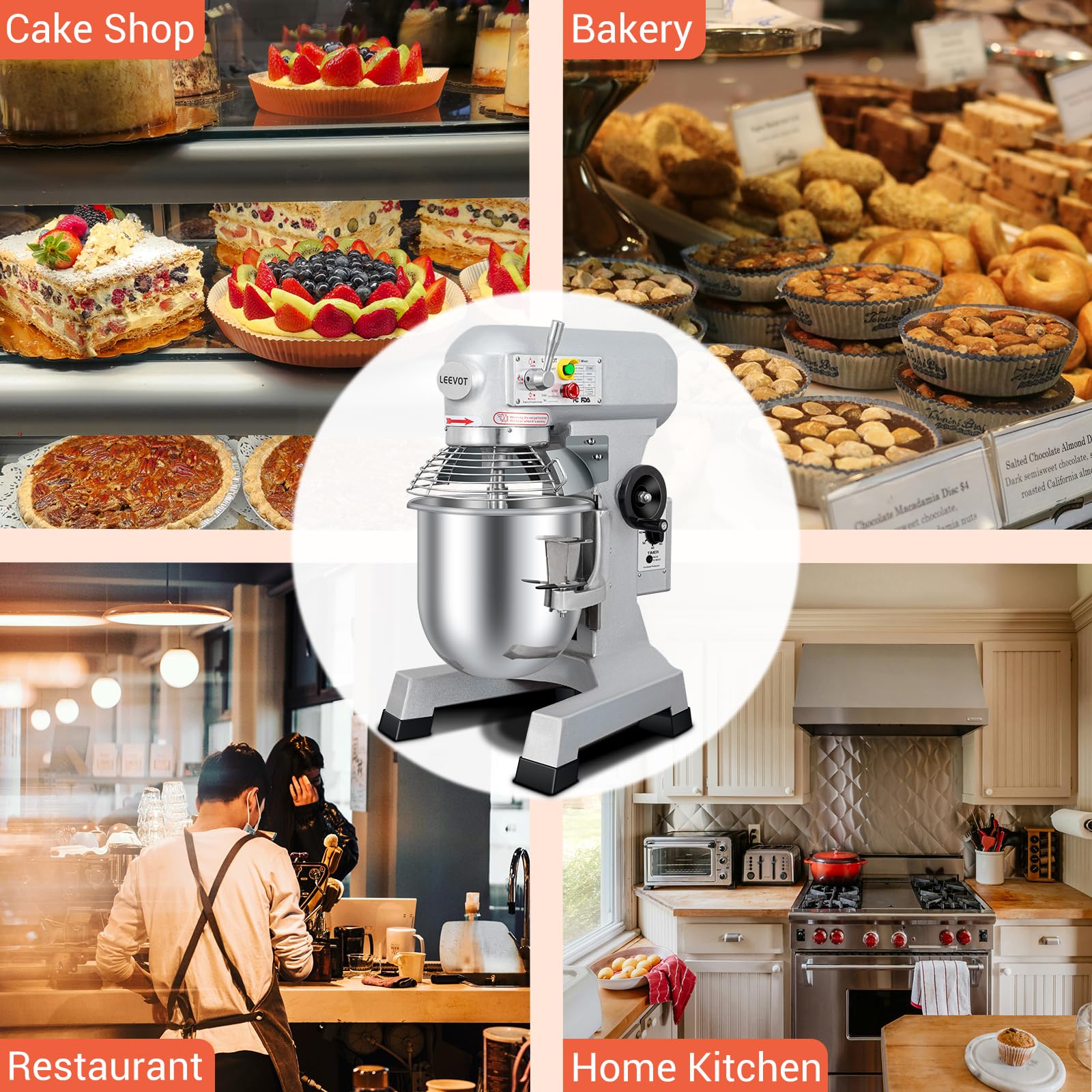 BOSBAK 30 QT Stand Mixer, Commercial Industrial Grade Kitchen Electric Food Mixer with Stainless Steel Bowl, 3 Types of Mixing Tools, Built for Professional Baking: Effortlessly Handles Large Recipes
