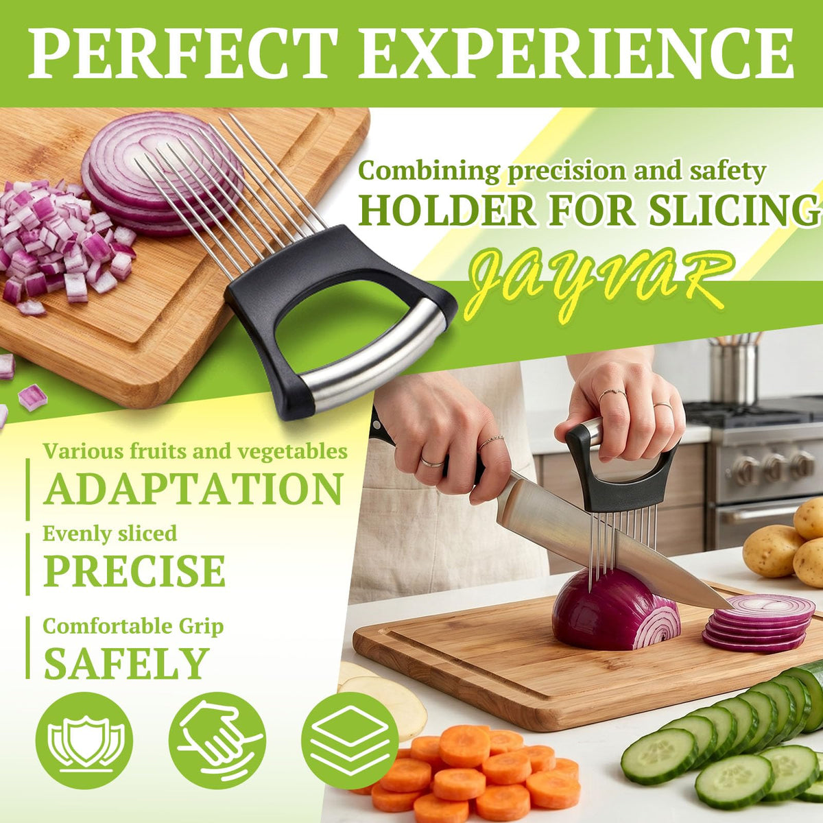 JAYVAR Onion Holder for Slicing, 304 Stainless Steel