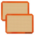 Silicone Baking Mat Sheets Set, Easy Clean &Non-Stick Food Grade Reusable Baking Mat, 2 Half Sheet Baking Mats Silicone for Oven, Macarons, Cookies and Pastry