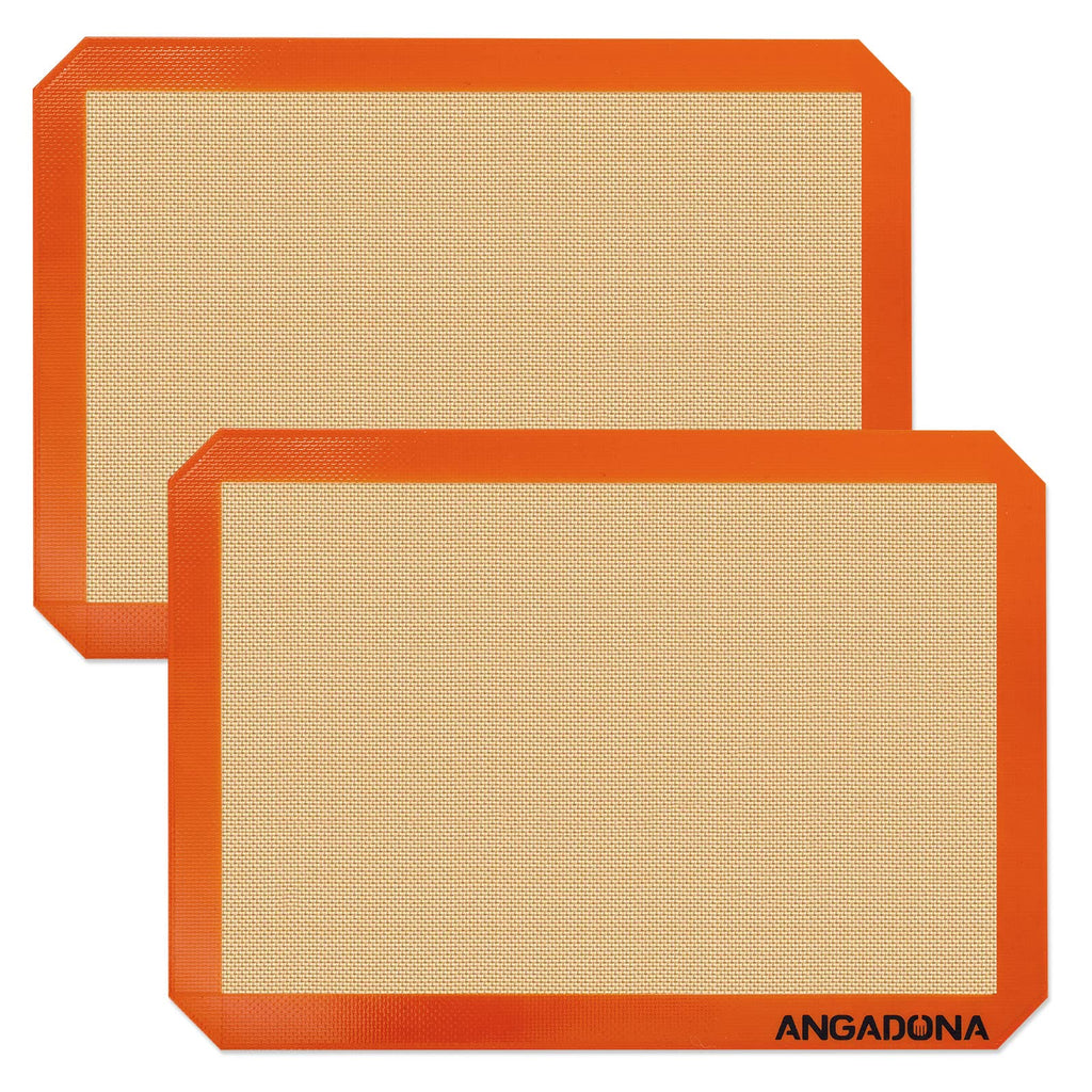 Silicone Baking Mat Sheets Set, Easy Clean &Non-Stick Food Grade Reusable Baking Mat, 2 Half Sheet Baking Mats Silicone for Oven, Macarons, Cookies and Pastry