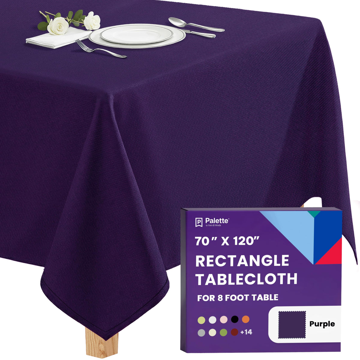 Gee Di Moda Rectangle Tablecloth - 70 x 120 Inch Royal Blue Table Cloth for 6 or 8 Foot Rectangle Tables - Heavy Duty Washable Fabric - for Holiday Party, Dinner, Weddings, Baby Shower & Events