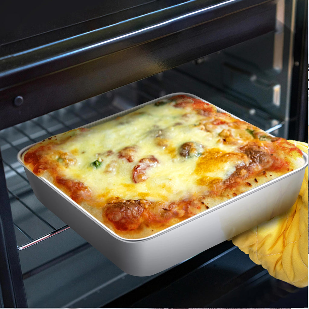 LIANYU 6 Inch Square Baking Cake Pan, Stainless Steel Lasagna Brownie Bread Pan, Perfect for Birthday Party Wedding, Oven & Dishwasher Safe