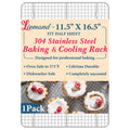 Cooling Racks for Cooking and Baking - 11.5"x16.5" Oven Safe Premium Stainless Steel Heavy Duty Baking Rack Tight-Wire, Fits Half Sheet Pan for Roasting & Grilling & Cooking - 1 Pack
