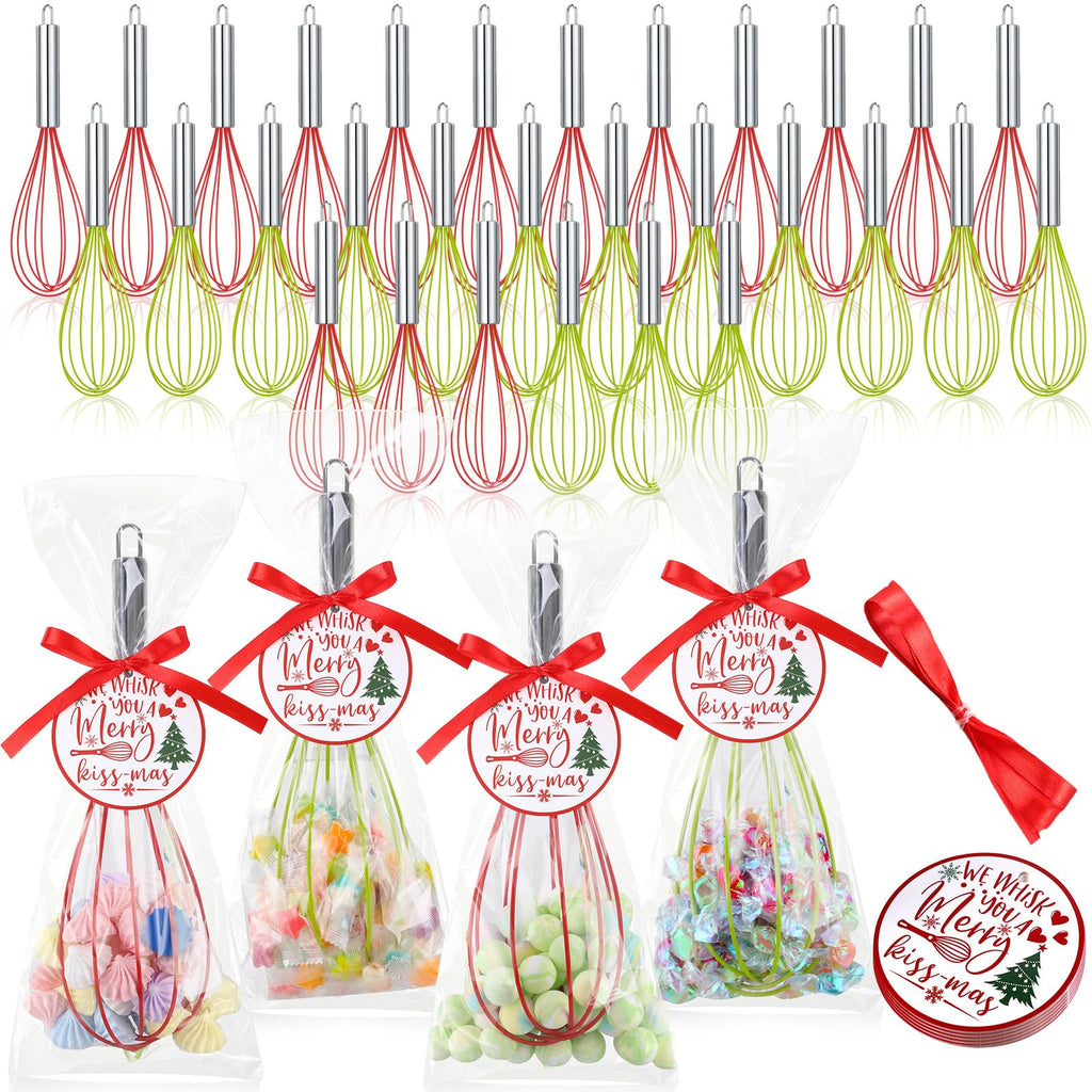 Foldtier 24 Sets 10 Inch Silicone Whisks Christmas Cooking Gifts Bulk
