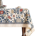 patdrea Designer Blue Tablecloth for Square Table,Vintage Linen with Leaves and Floral Pattern Tablecloths,Farmhouse Floral Decor Cover for Kitchen Dining Christmas,Thanksgiving,67"x67"-Ivar a