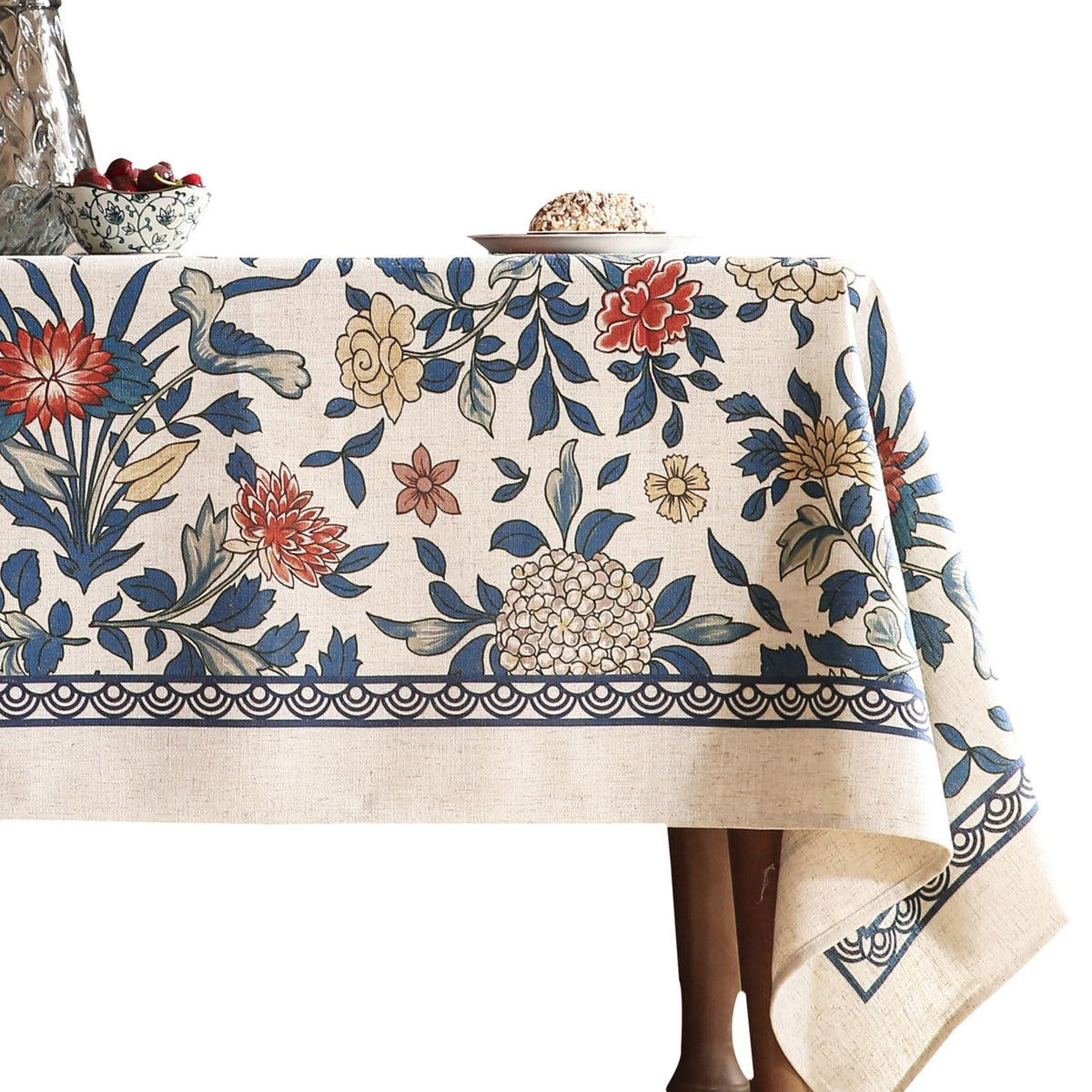 patdrea Vintage French Linen Tablecloth,Rectangular,94"x63"-Noah