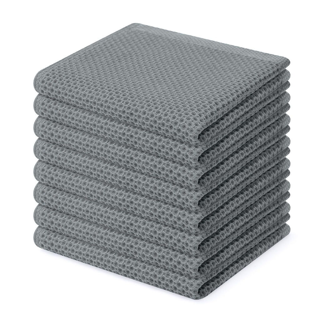 Homaxy 100% Cotton Waffle Weave Kitchen Dish Cloths, Ultra Soft Absorbent Quick Drying Dish Towels, 12 x 12 Inches — 12 x 12 - 12 Pack — 12 X 12 - 8 Pack