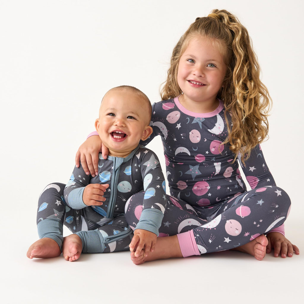 Little Sleepies Baby Pajamas, Blue To the Moon & Back, 2T
