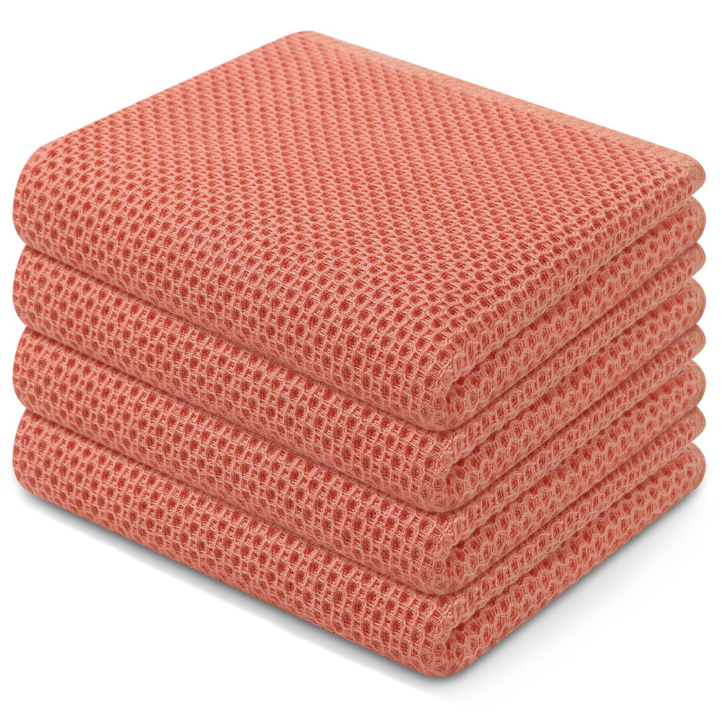 Homaxy 100% Cotton Waffle Weave Kitchen Dish Cloths, Ultra Soft Absorbent Quick Drying Dish Towels, 12 x 12 Inches — 12 x 12 - 12 Pack — 13 X 28 - 4 Pack
