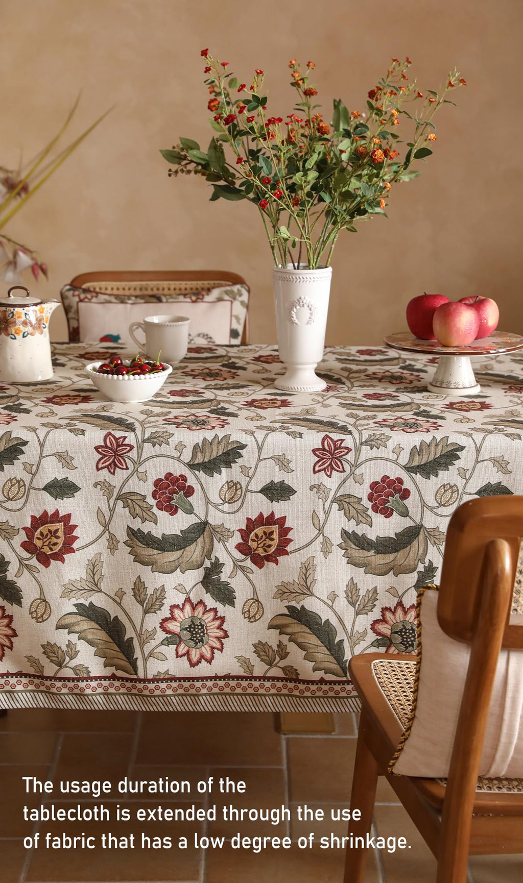ISAENNE Designer Vintage Linen Square Tablecloth,67"x67"-Ratina
