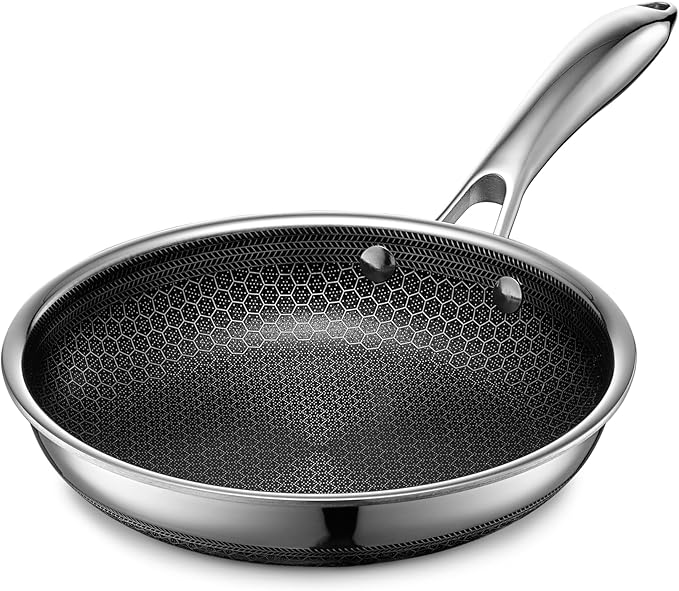 HexClad 10" Hybrid Nonstick Frying Pan with Lid, Dishwasher & Oven Safe