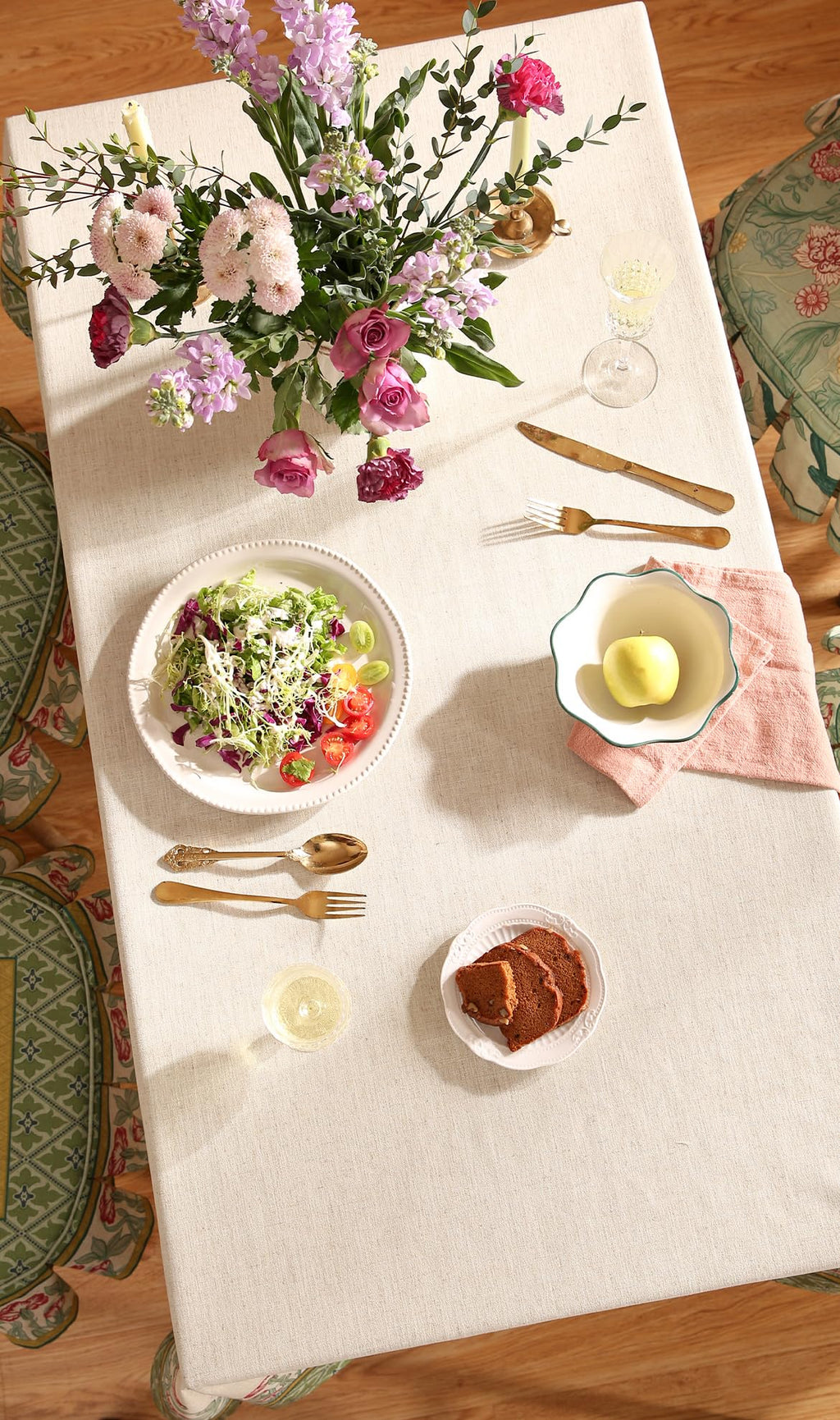 patdrea Vintage French Linen Tablecloth,Rectangular,118"x67"-Cecilia D