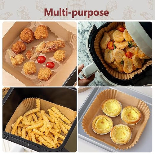 10 Inch Air Fryer Liners Disposable, 150 PCS Square Parchment Paper Liners