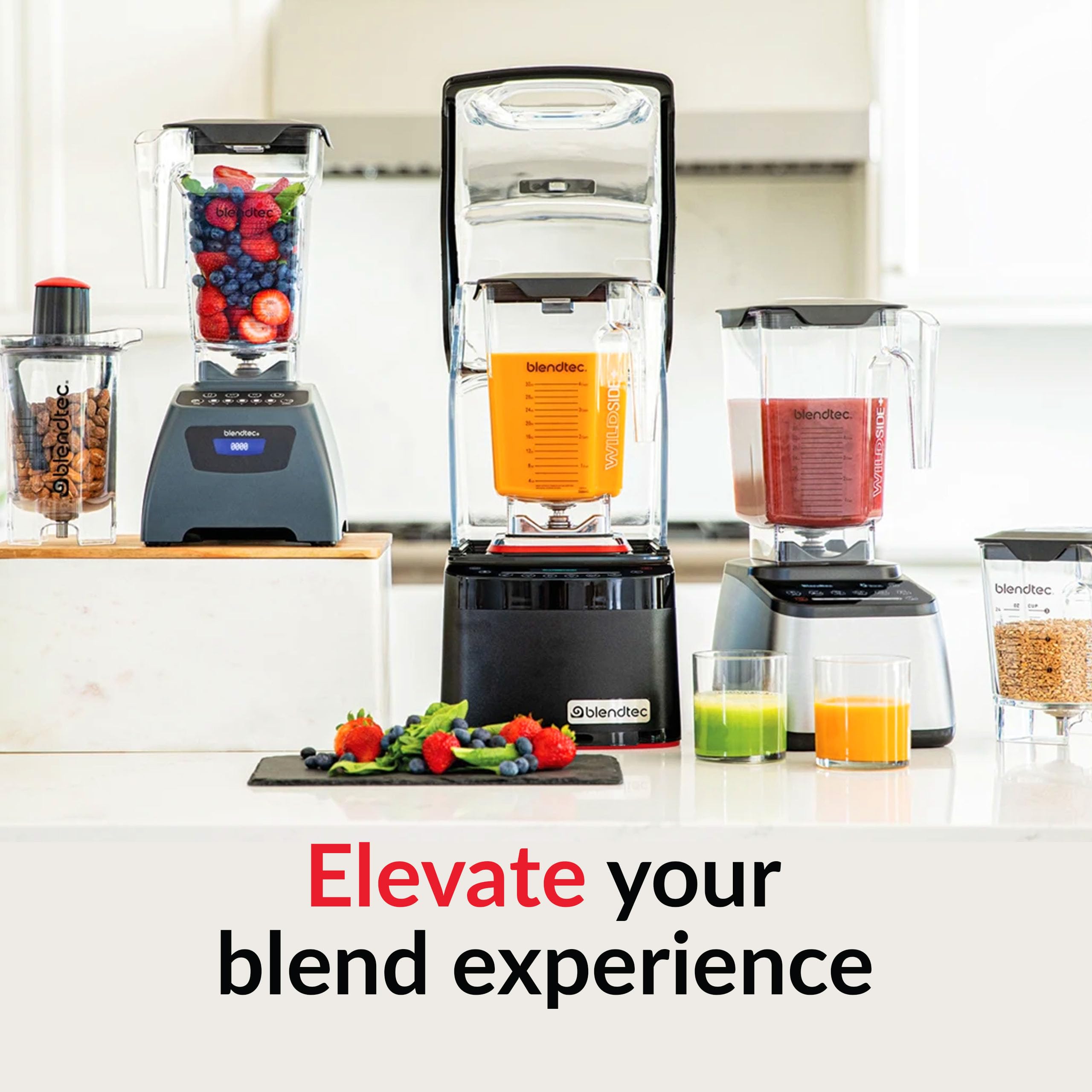 Blendtec Classic 575 Blender- WildSide+ Jar (90oz) and Four Side Jar (75oz) BUNDLE- 4 Pre-programmed Cycles-5-Speeds - Professional-Grade Power-Self-Cleaning - Poppy Red