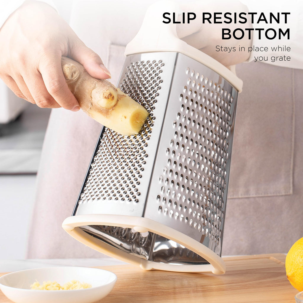 Rae Dunn Everyday Collection Multifunction Grater- Stainless Steel Grater and Zester for Cheese, Spices, Vegetables, Cream