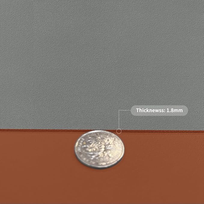 Leather Table Cover,1.8mm Thick,30x60 Inch Desk Cover,Large Desk Mat,Table Protector,Table Cover Protector,Desk Covers On Top of Desks(Brown+Gray,30x60)