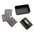Cuisinart 5-Piece Grill & Griddle Scrubber Set, Bristle Free Stainless Steel 3 Steam Cleaning Sponges with Water Tray, Perfect for Grill & Griddle Cleaning Easy Stain Remover, BBQ & Camping Tool