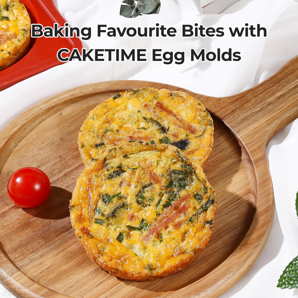 CAKETIME Jumbo Silicone Muffin Top Pan with Metal Frame, 4 Inch Non Stick Round Egg Baking Pan for Oven English Muffins, Whoopie Pies, Corn Bread, Egg Bites, Breakfast Sandwiches Tarts 2 Pack Brown