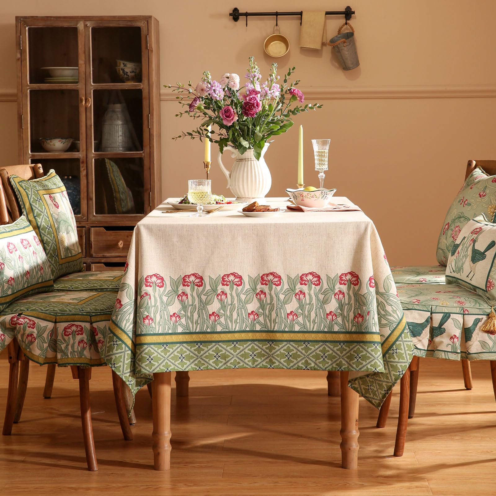 patdrea Vintage French Linen Tablecloth,Rectangular,118"x67"-Cecilia D
