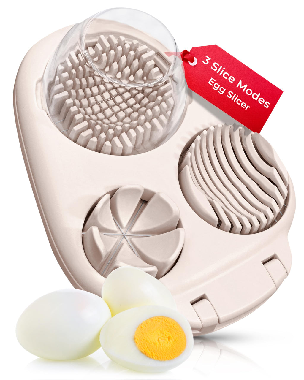 Egg Slicer for Hard Boiled Eggs - 3 Slice Modes Egg Cutter, Dicer, Chopper
