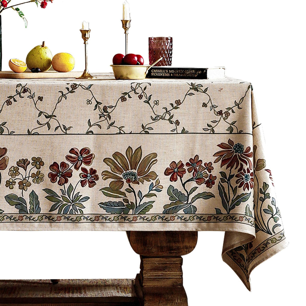 patdrea Vintage French Linen Tablecloth,Square,55"x55"-Wensel