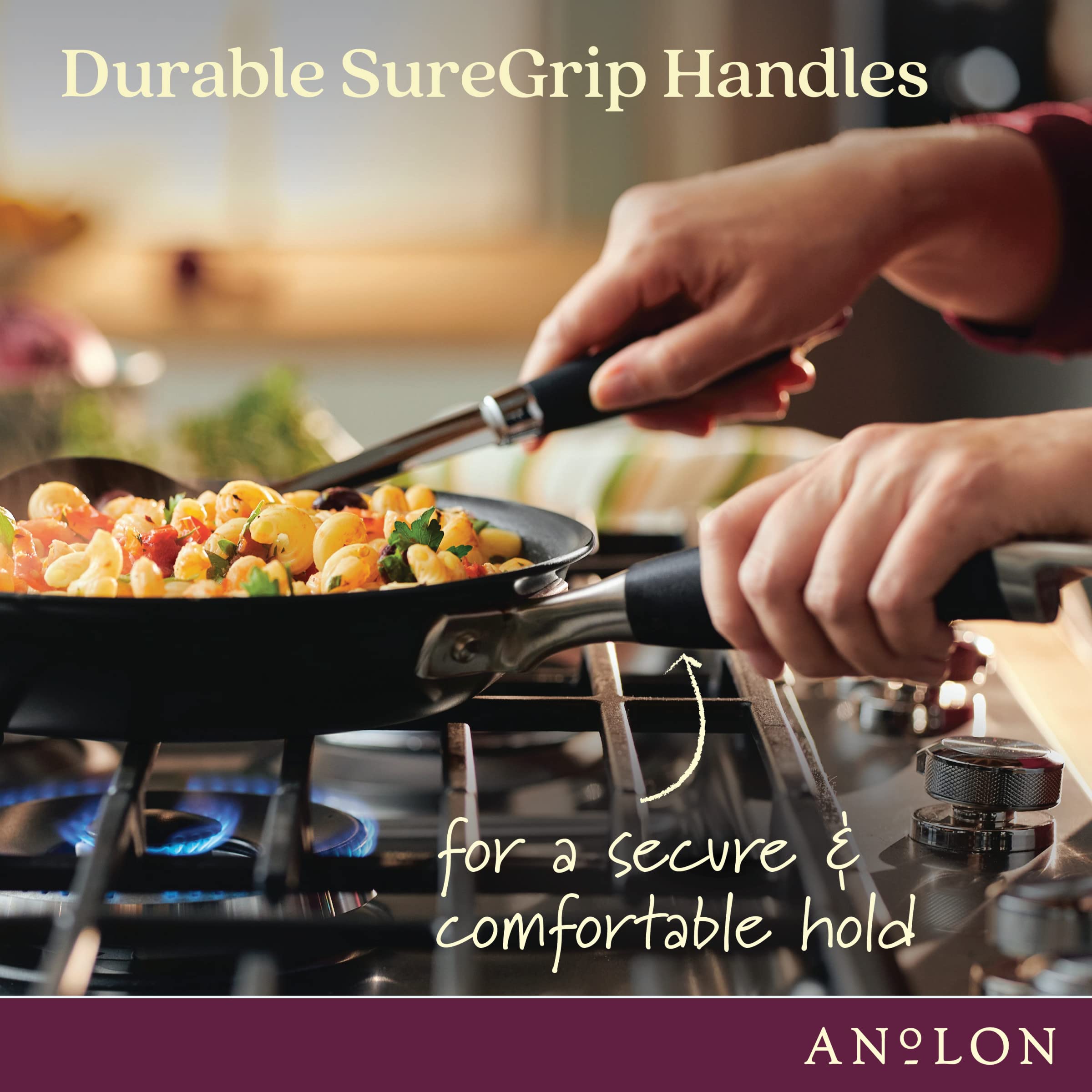 Anolon Advanced Home Hard-Anodized Nonstick Frying Pan, 10.25-Inch Nonstick Pan, Onyx