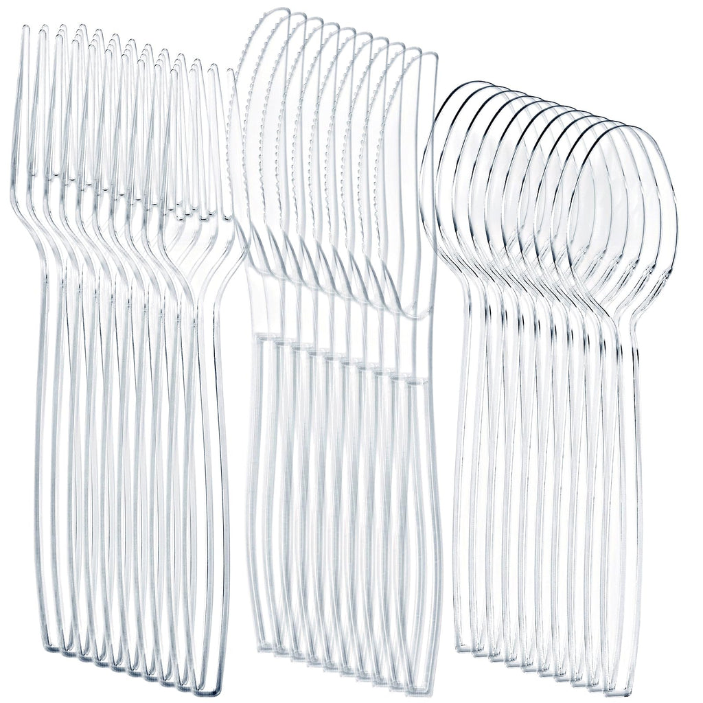 Liacere 360 Pieces Clear Plastic Spoons - Heavyweight Disposable Spoons-6.7inch Heavy Duty clear Cutlery - Plastic Utensils - Perfect for Chrismas Parties and Restaurants for Spring