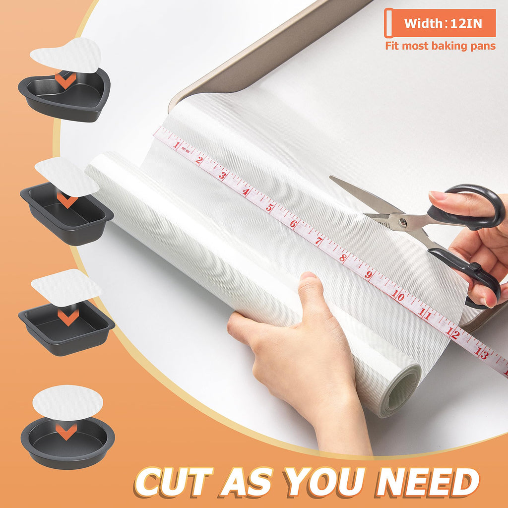 MMmat Silicone Baking Mat Roll, Non-Stick Heat Resistant Food Grade Baking Mats, Non-Slip Reusable Air Fryer Linner, Freeze Dryer Mat, Counter Mat, Oven Liner, Refrigerator Liners - 16IN x 10FT