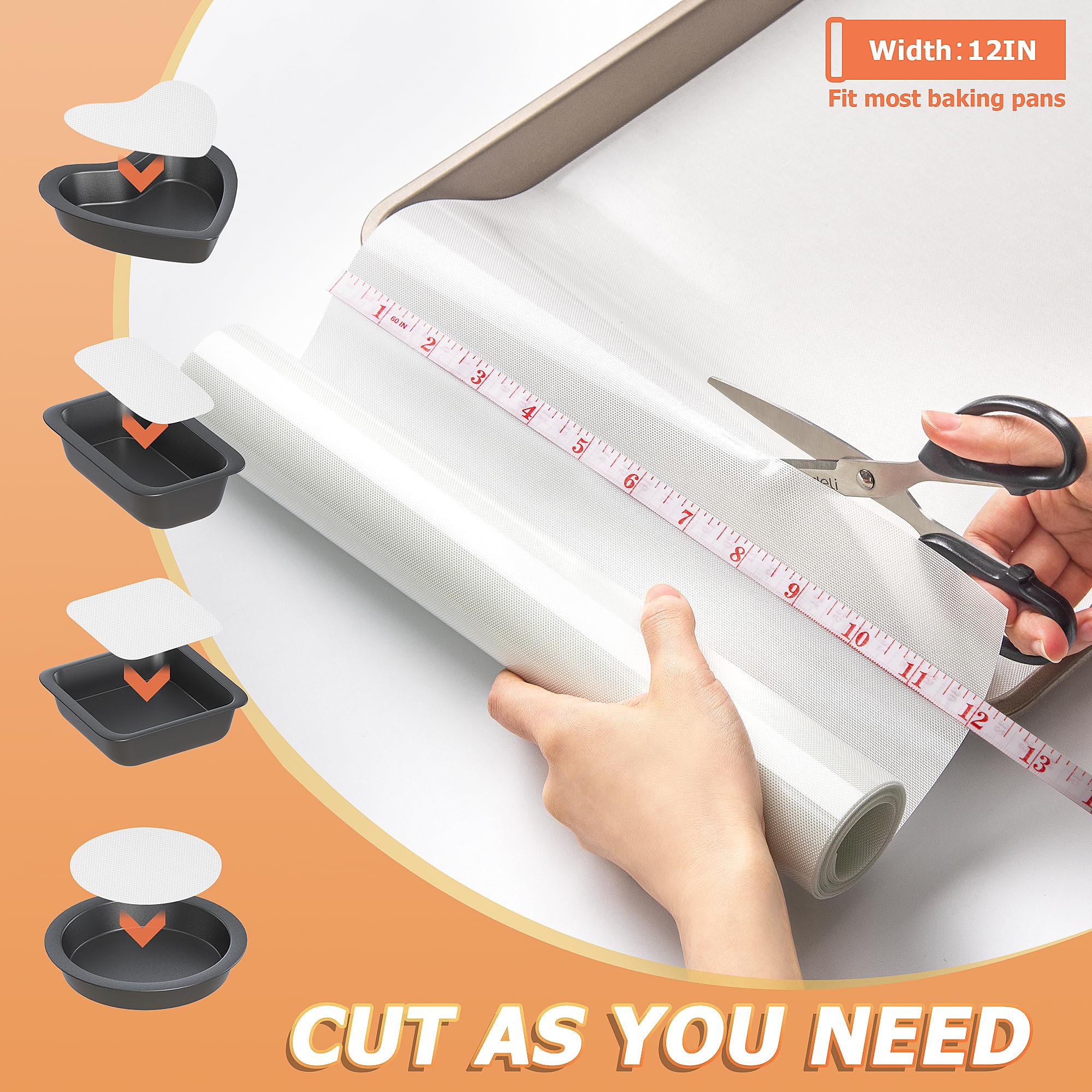 MMmat Silicone Baking Mat Roll, Non-Stick Heat Resistant Food Grade Baking Mats, Non-Slip Reusable Air Fryer Linner, Freeze Dryer Mat, Counter Mat, Oven Liner, Refrigerator Liners - 16IN x 10FT
