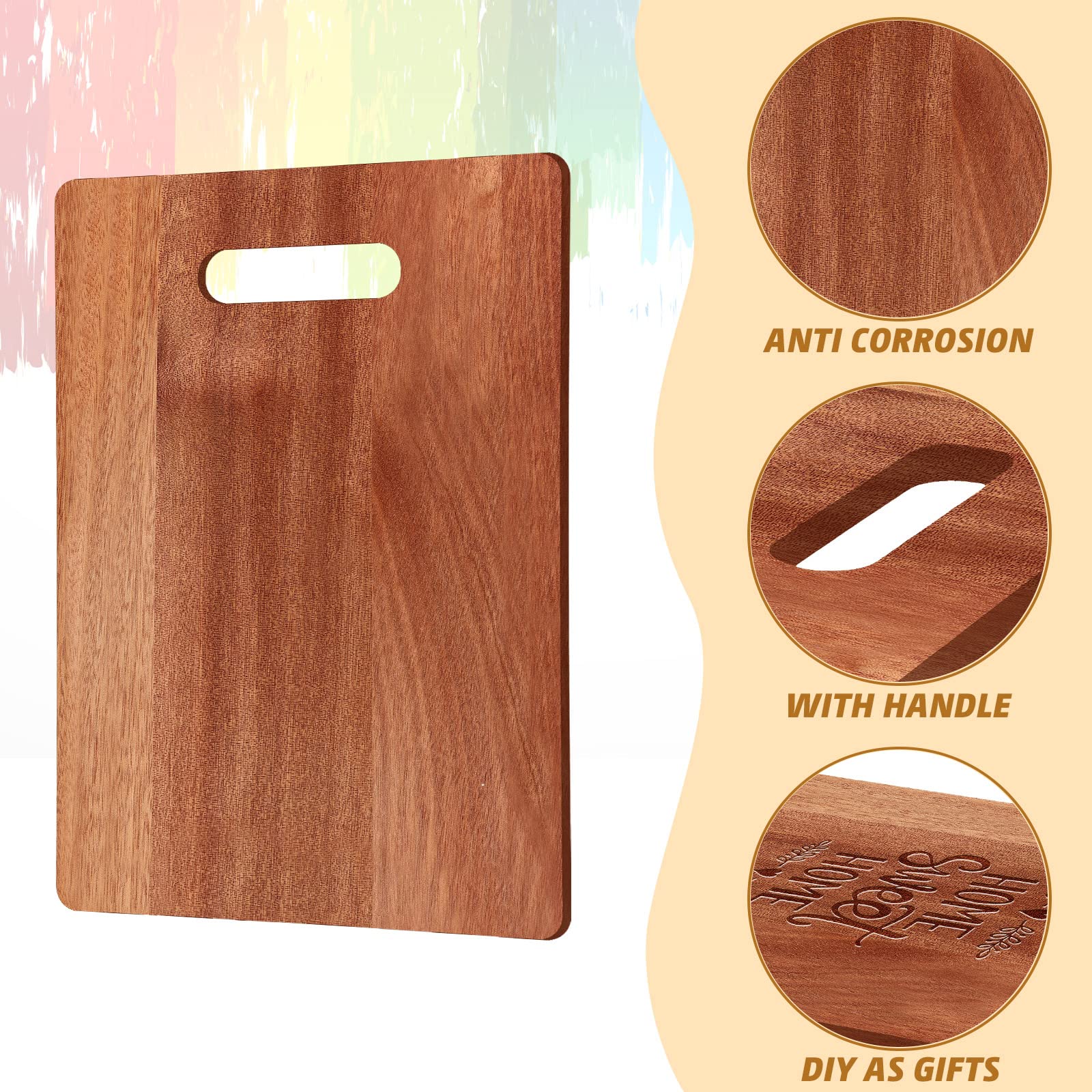 Vesici 18 Pack Laser Engraving Walnut Cutting Board Blanks, 14 x 11 Inch Walnut Cutting Boards with Handles, Bulk Craft Boards for Wood Burning, Custom Engraving Gifts