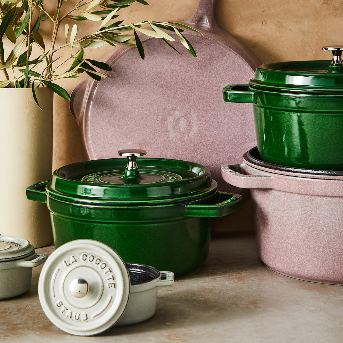 Staub Cast Iron 4-qt Round Dutch Oven - Basil