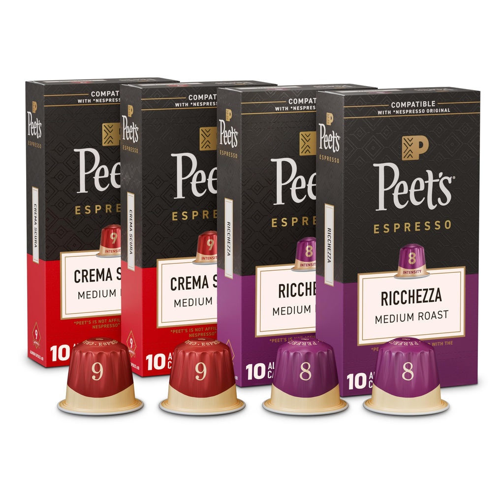 Peet's Coffee Espresso Capsules, Medium Roast Variety Pack, 40CT
