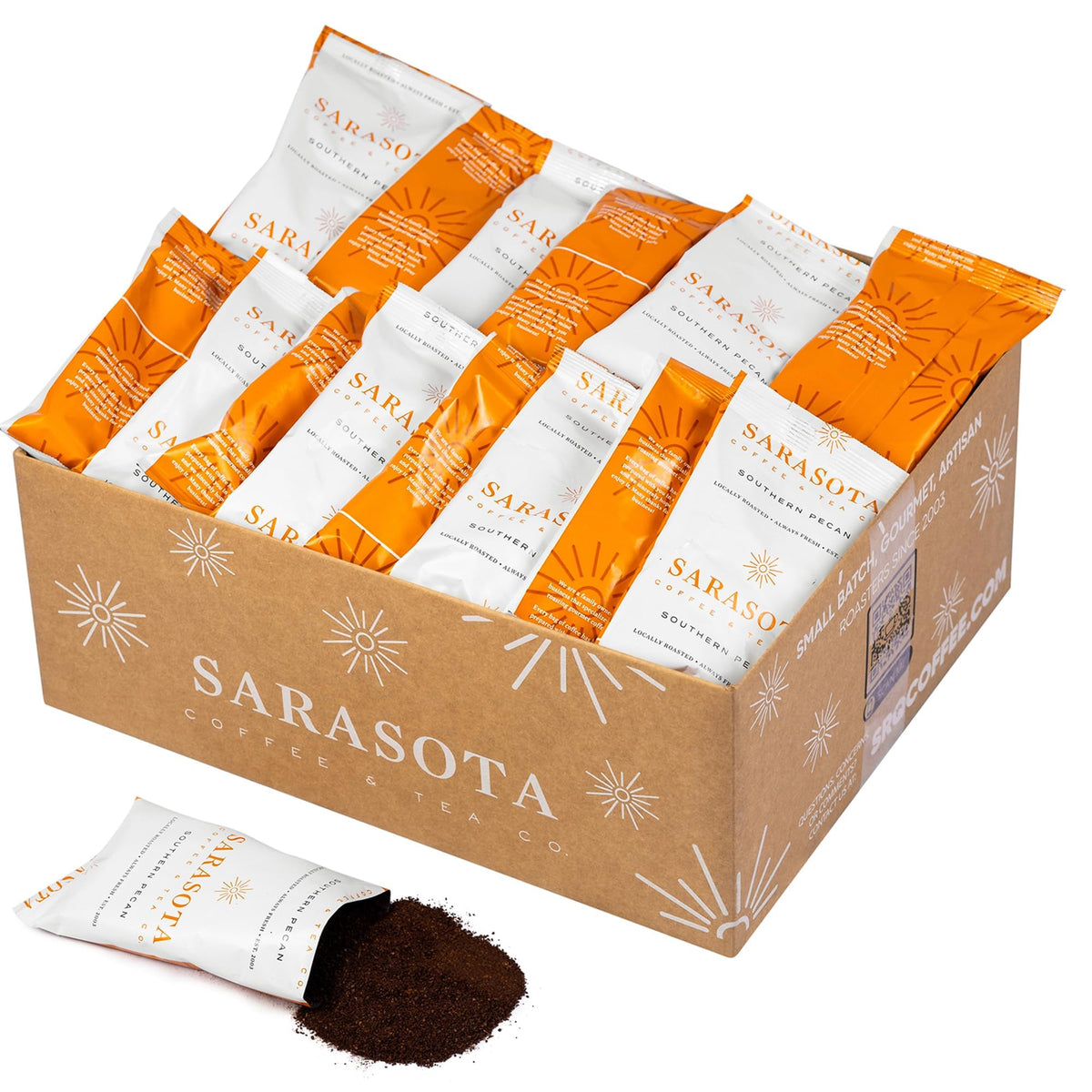 Coffee Packets Sampler – Coffee Variety Pack Ground Coffee Gift Set, Medium Dark & Flavored Roast, Low Acid Gourmet Pre-Measured Packs for 12-Cup Brewers, 2oz Individual Bags