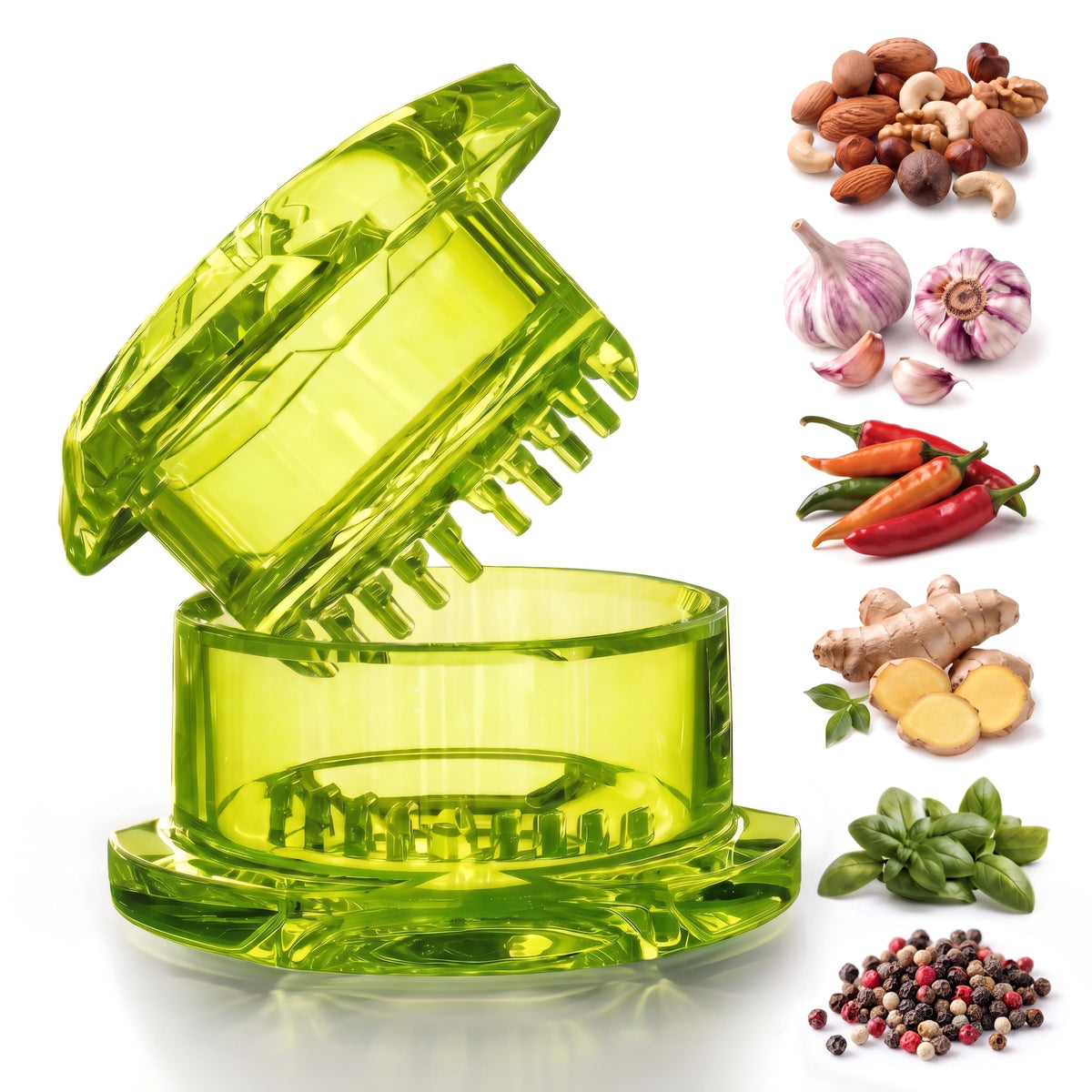NexTrend Garlic Twister 4th Gen, green manual garlic mincer for ginger, herbs and nuts