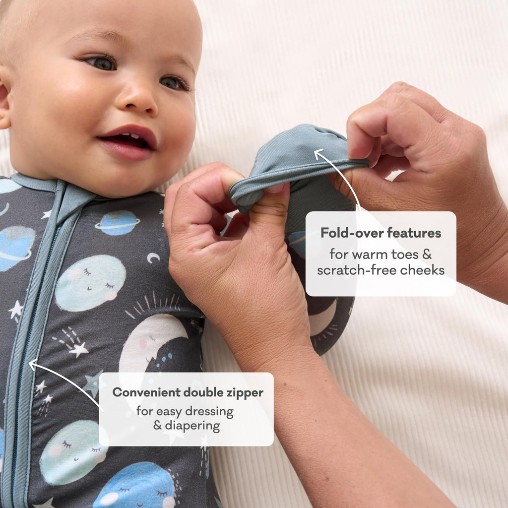 Little Sleepies Baby Pajamas, Blue To the Moon & Back, 2T