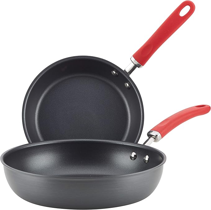 Rachael Ray Create Delicious Deep Hard Anodized Nonstick Frying Pan / Fry Pan / Hard Anodized Skillet - 10.25 Inch, Gray